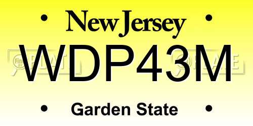 WDP43M New Jersey License Plate