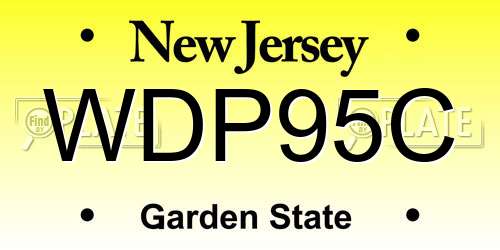 WDP95C New Jersey License Plate