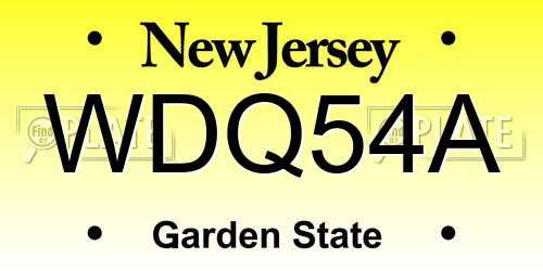 WDQ54A New Jersey License Plate