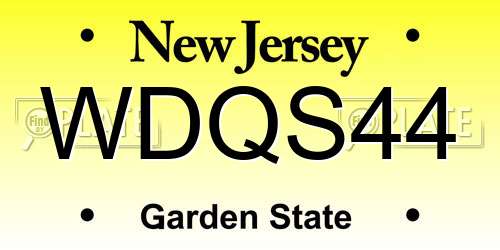 WDQS44 New Jersey License Plate