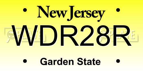 WDR28R New Jersey License Plate