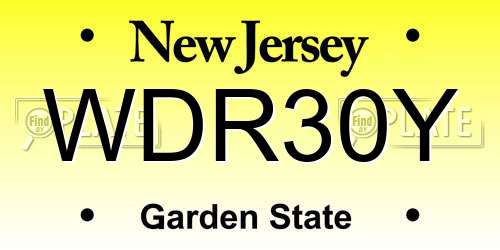 WDR30Y New Jersey License Plate