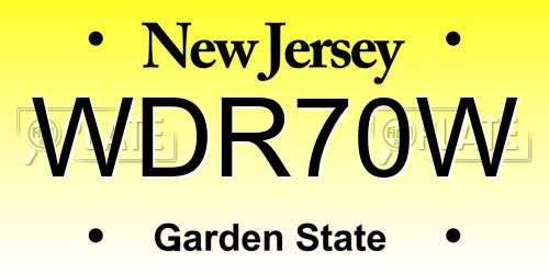 WDR70W New Jersey License Plate