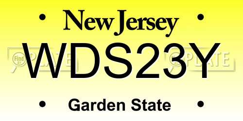 WDS23Y New Jersey License Plate