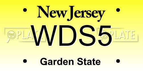 WDS5 New Jersey License Plate