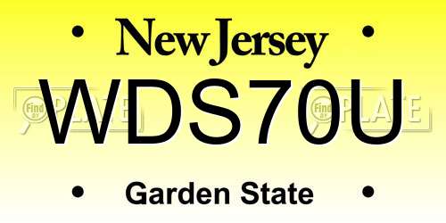 WDS70U New Jersey License Plate