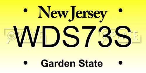 WDS73S New Jersey License Plate