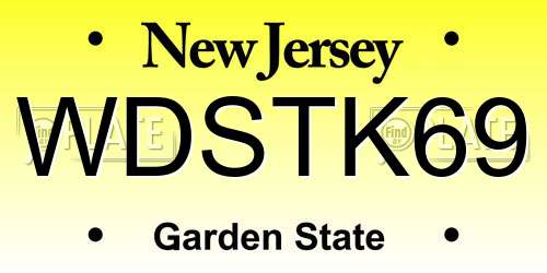 WDSTK69 New Jersey License Plate