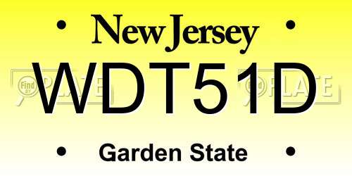 WDT51D New Jersey License Plate