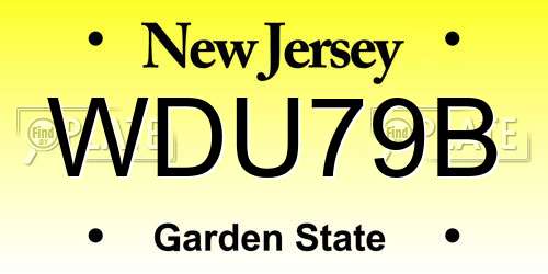 WDU79B New Jersey License Plate