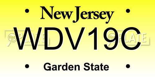 WDV19C New Jersey License Plate