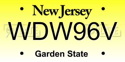 WDW96V New Jersey License Plate
