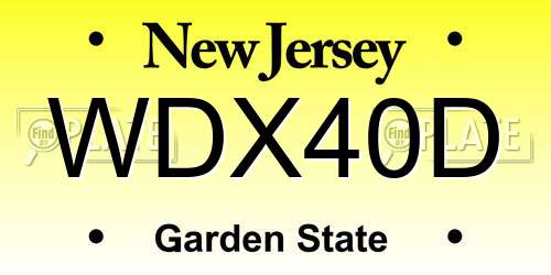 WDX40D New Jersey License Plate