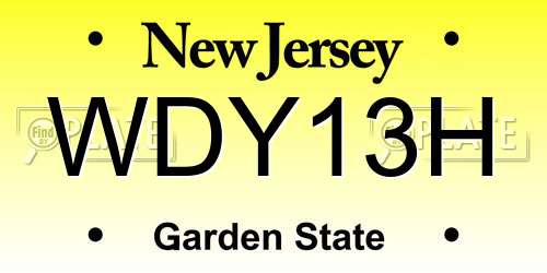 WDY13H New Jersey License Plate