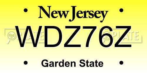 WDZ76Z New Jersey License Plate
