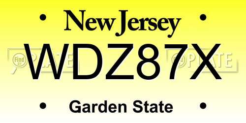 WDZ87X New Jersey License Plate