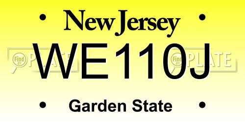 WE110J New Jersey License Plate