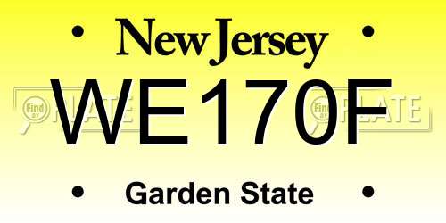 WE170F New Jersey License Plate