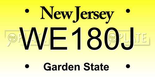 WE180J New Jersey License Plate