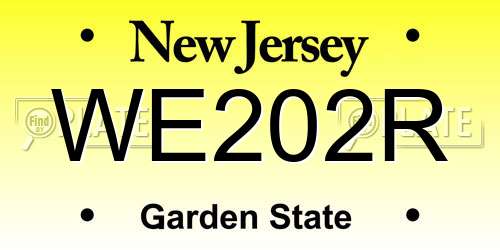 WE202R New Jersey License Plate