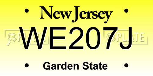 WE207J New Jersey License Plate