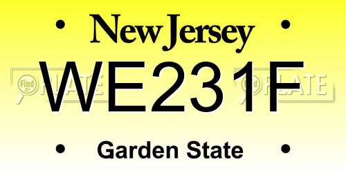 WE231F New Jersey License Plate