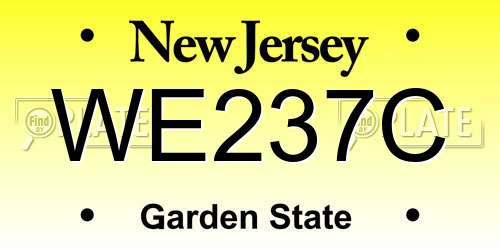 WE237C New Jersey License Plate