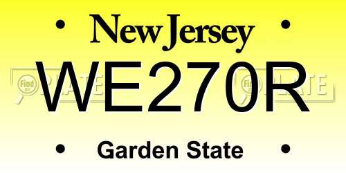 WE270R New Jersey License Plate