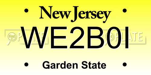 WE2B0I New Jersey License Plate
