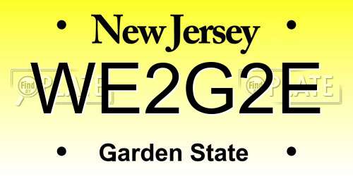 WE2G2E New Jersey License Plate