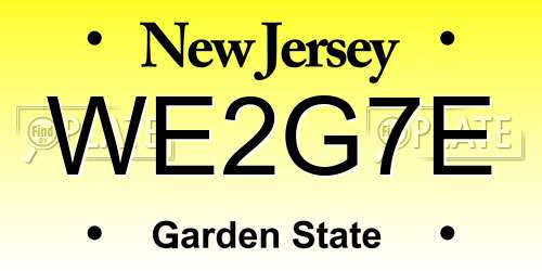 WE2G7E New Jersey License Plate
