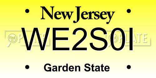 WE2S0I New Jersey License Plate