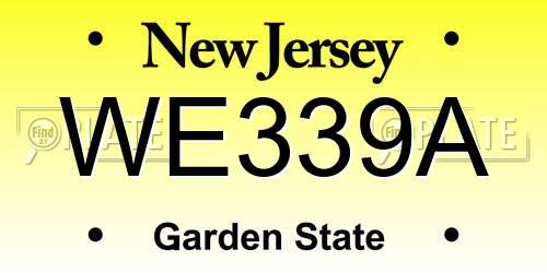 WE339A New Jersey License Plate