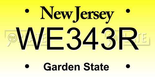 WE343R New Jersey License Plate