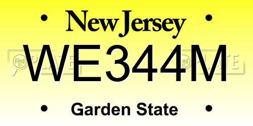 WE344M New Jersey License Plate