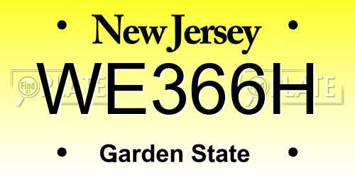 WE366H New Jersey License Plate