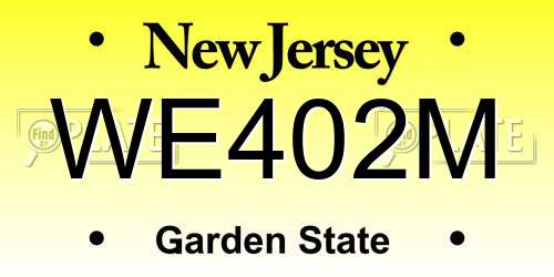 WE402M New Jersey License Plate