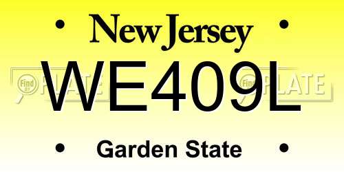 WE409L New Jersey License Plate