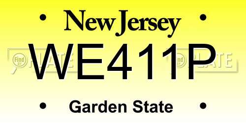 WE411P New Jersey License Plate