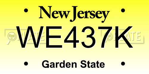 WE437K New Jersey License Plate