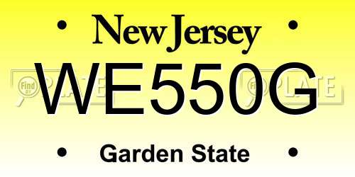 WE550G New Jersey License Plate