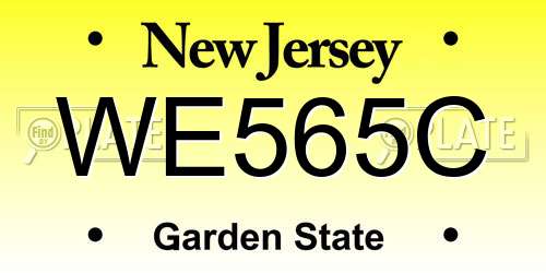 WE565C New Jersey License Plate