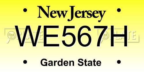 WE567H New Jersey License Plate