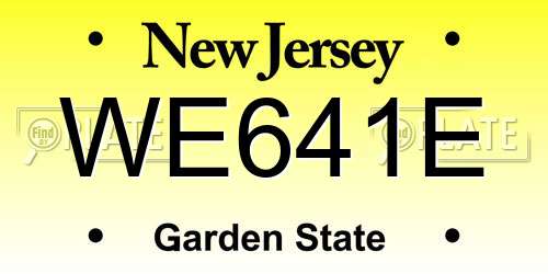 WE641E New Jersey License Plate