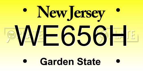 WE656H New Jersey License Plate