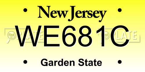 WE681C New Jersey License Plate
