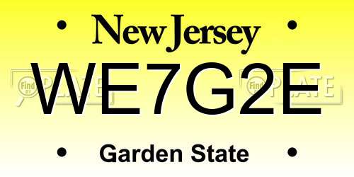 WE7G2E New Jersey License Plate
