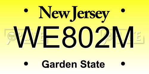 WE802M New Jersey License Plate