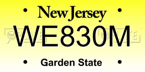 WE830M New Jersey License Plate