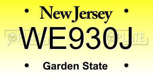 WE930J New Jersey License Plate